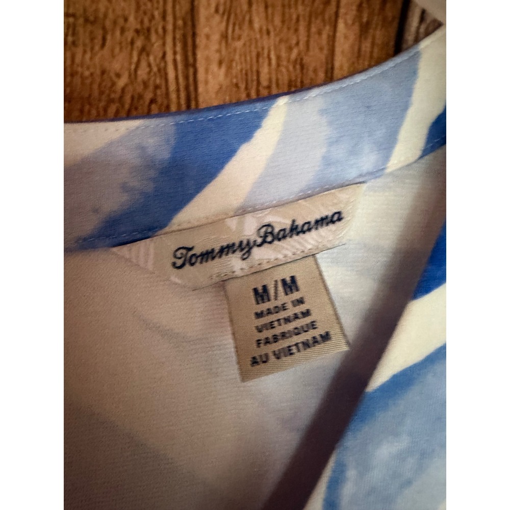 Tommy Bahama Zebra Print Dress Blue White Resort Vacation Coastal Summer Medium - Picture 7 of 9